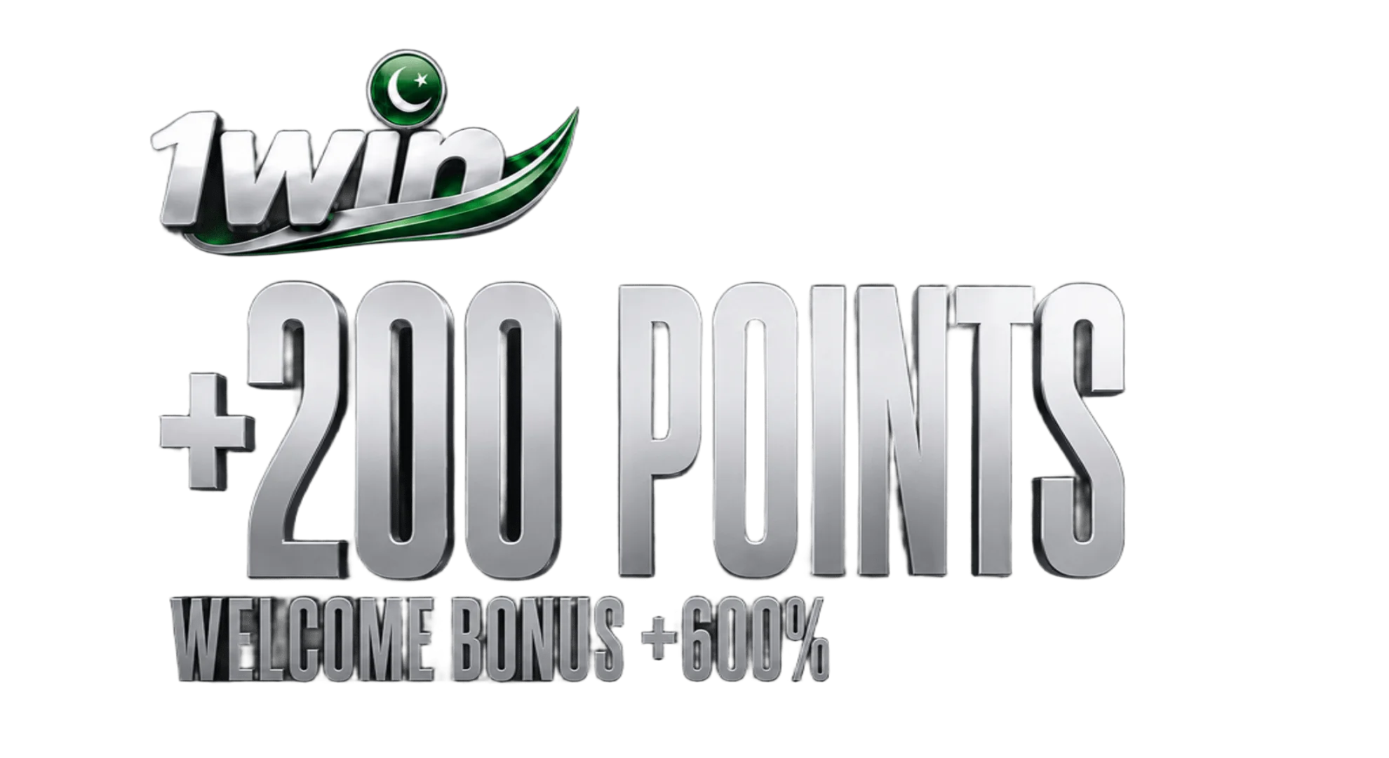 The inscription in silver letters reads +200 points and a welcome bonus of +600% - a reward for new players who install the mobile app and register